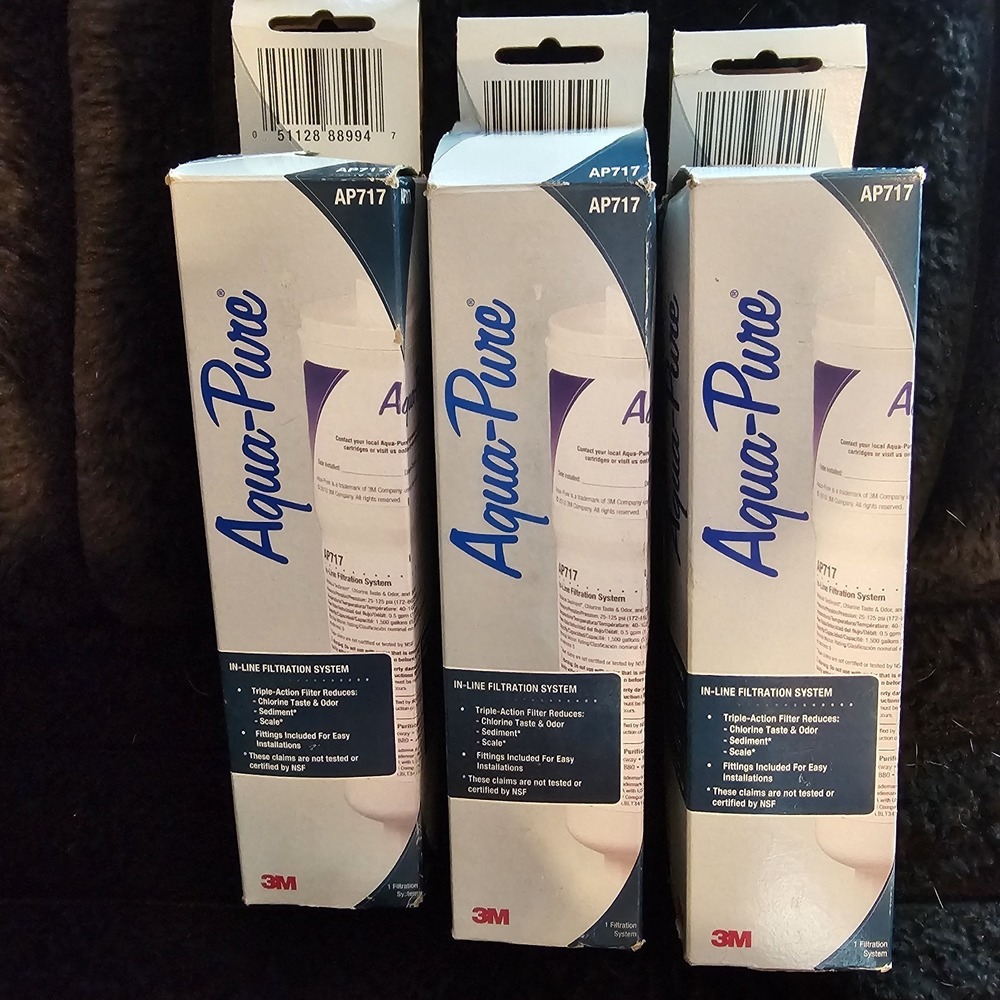 3 PACK 3M Aqua-Pure AP717 5 Micron Inline Carbon Water Filter  **NO‎ FITTINGS**